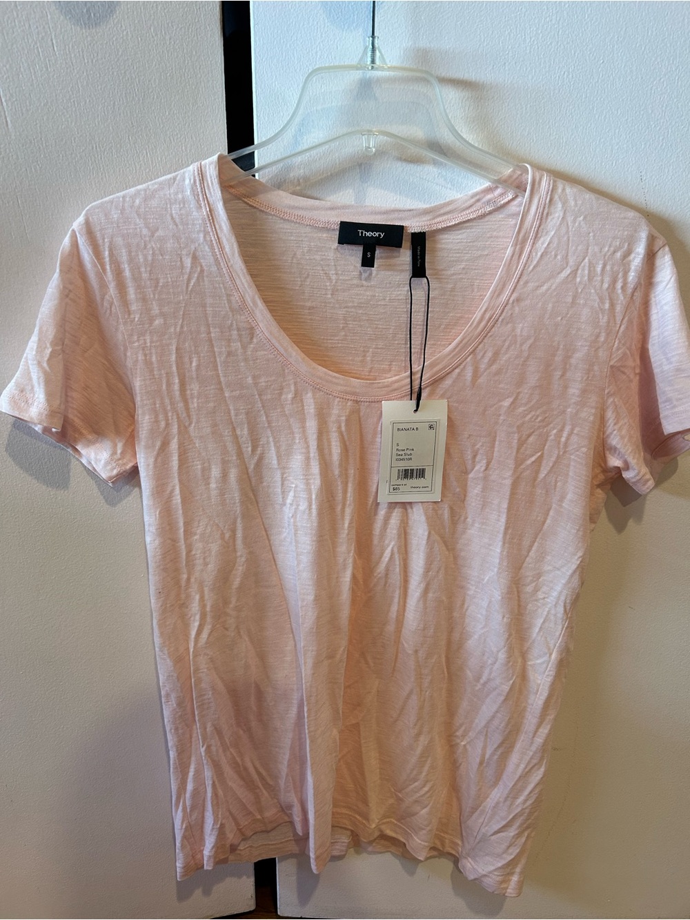 Theory Rose Pink Short Sleeve Tee